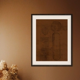 Wandkraft Mother And Child In Brown Wanddecoratie thumbnail afbeelding 1