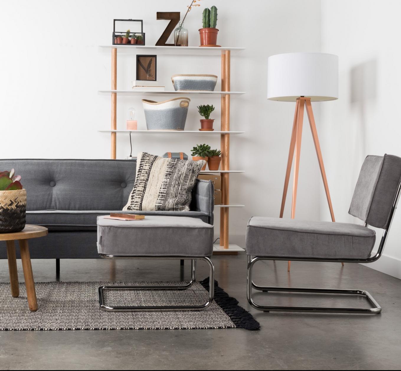 Zuiver Tripod Copper Floor Lamp thumbnail afbeelding 2