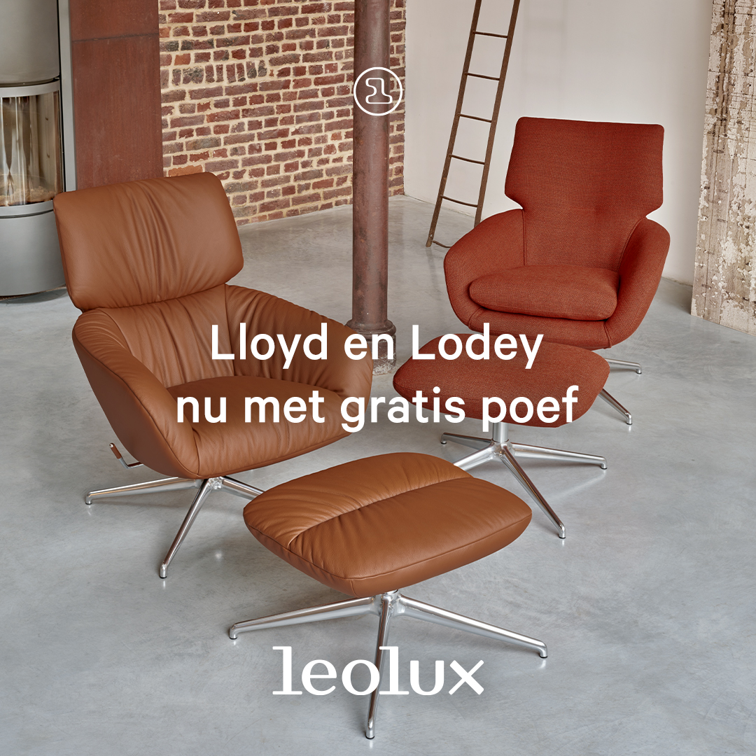 ACTIE - Fauteuils Lloyd en Lodey met gratis poef