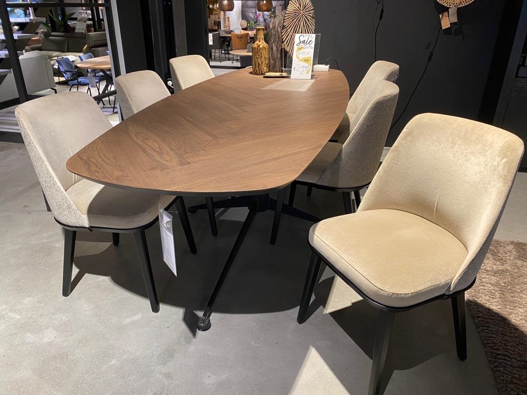Afbeelding SALE - Nix design tafel Fishbone en stoelen Oslo 1